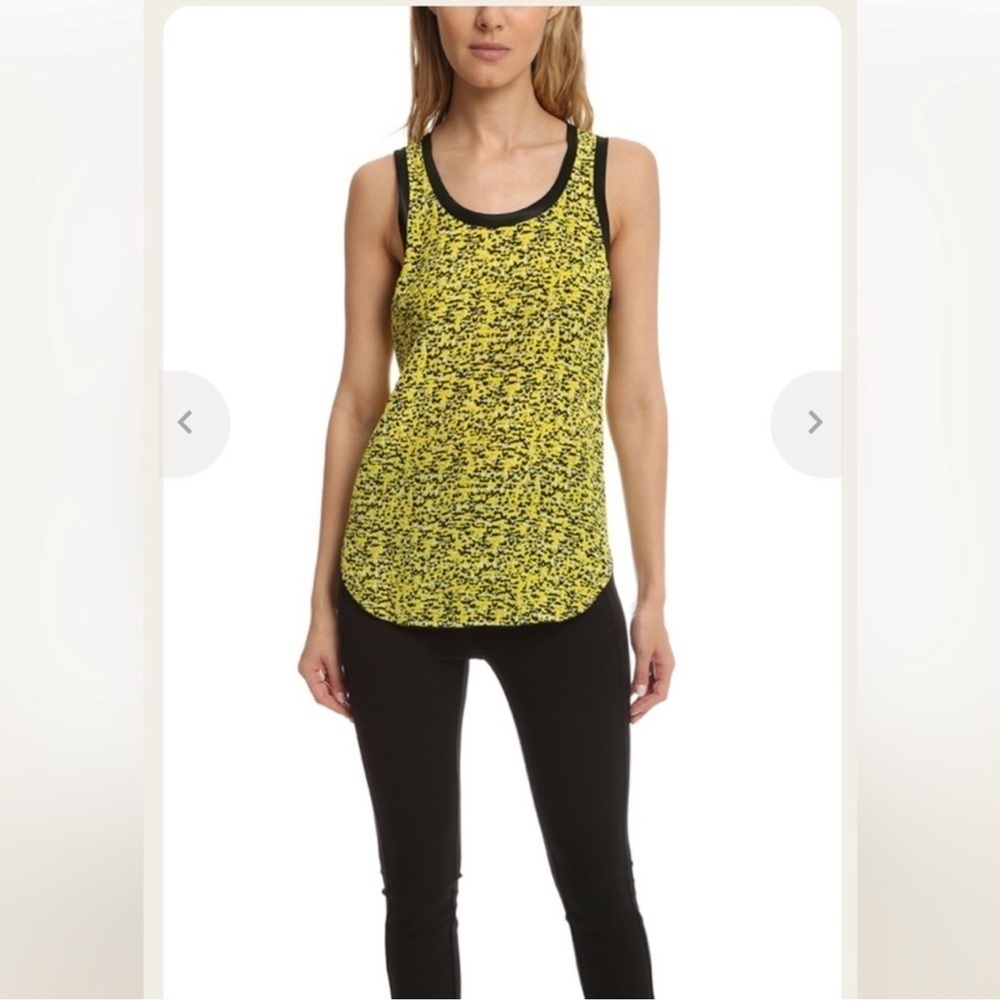 Rag & Bone Willow Yellow Black Print Silk Sleeveless Top